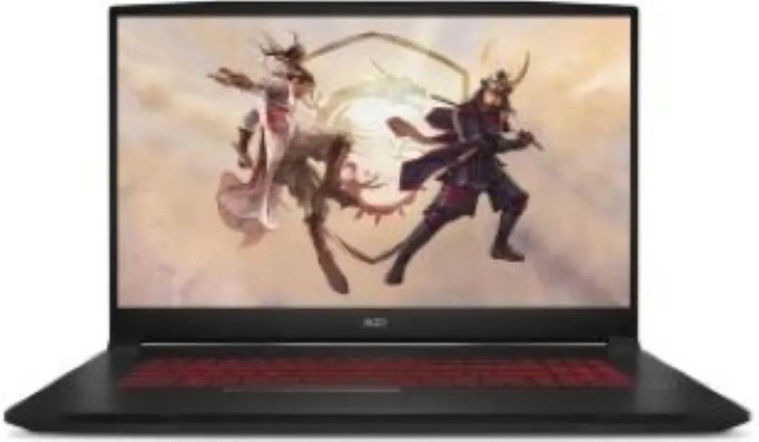 A gaming laptop with a backlit keyboard